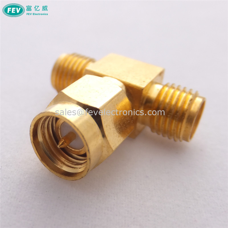 SMA Male to Double SMA Female T RF Coaxial Adapter connector SMA 2 way splitter